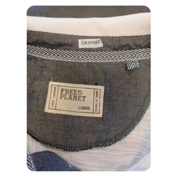 Free Planet Floral Polo Short Sleeve  Too Size Large - Picture 5 of 9